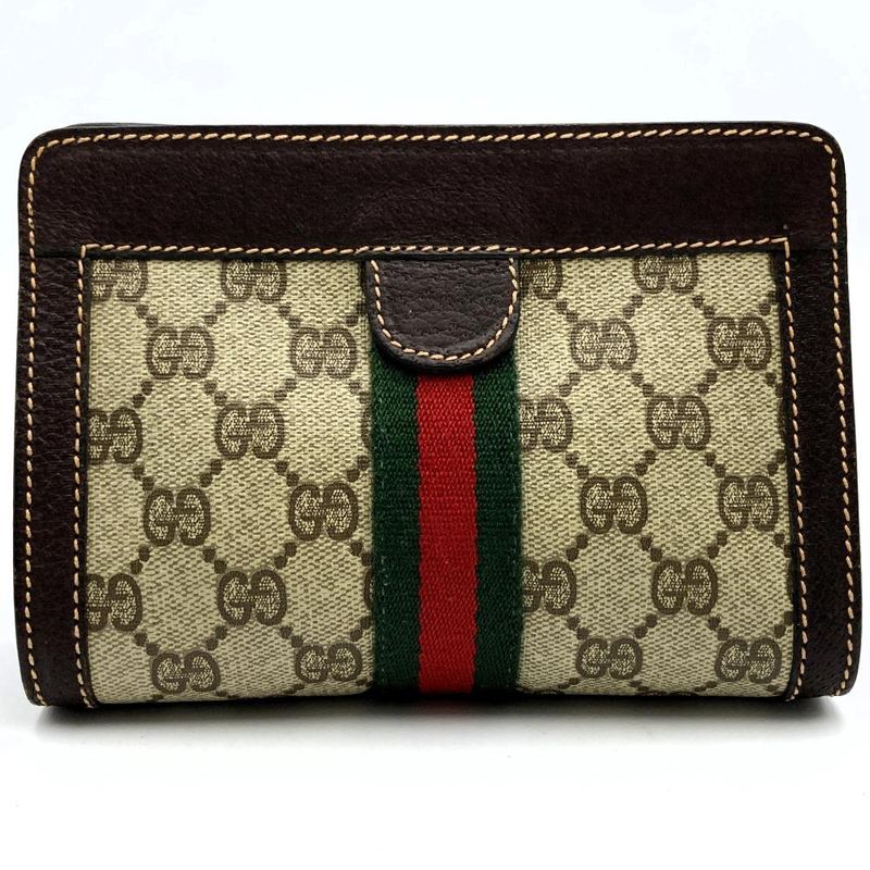 Gucci Parfum Sherry Line Pouch PVC Brown Women's Fashion Accessories
