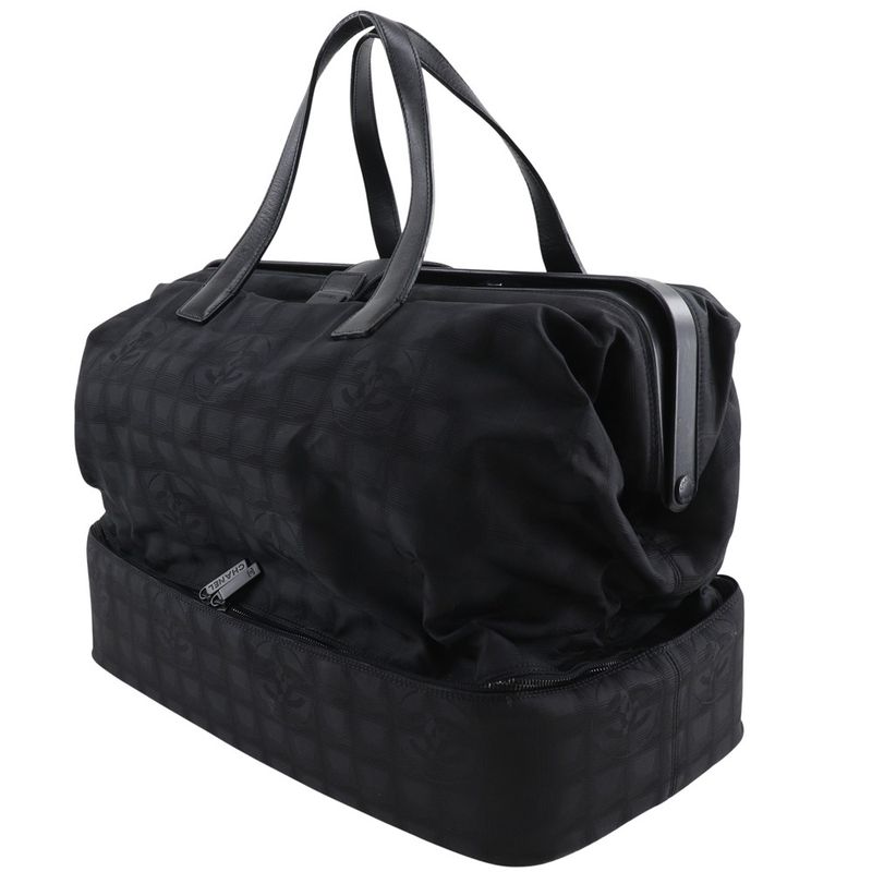 Chanel New Travel Line A15960 Nylon Canvas Black Ladies Boston Bag
