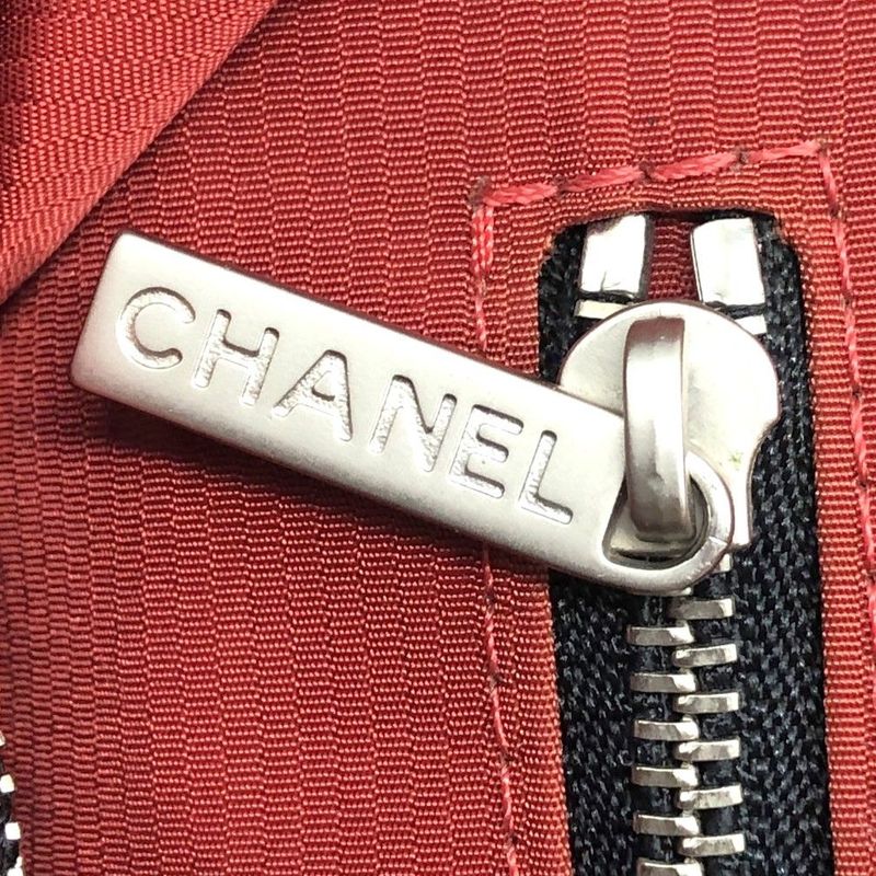 Chanel Former Travel Line Tote Bag A11833 5th Unit Nylon Black Ladies Pre-Owned