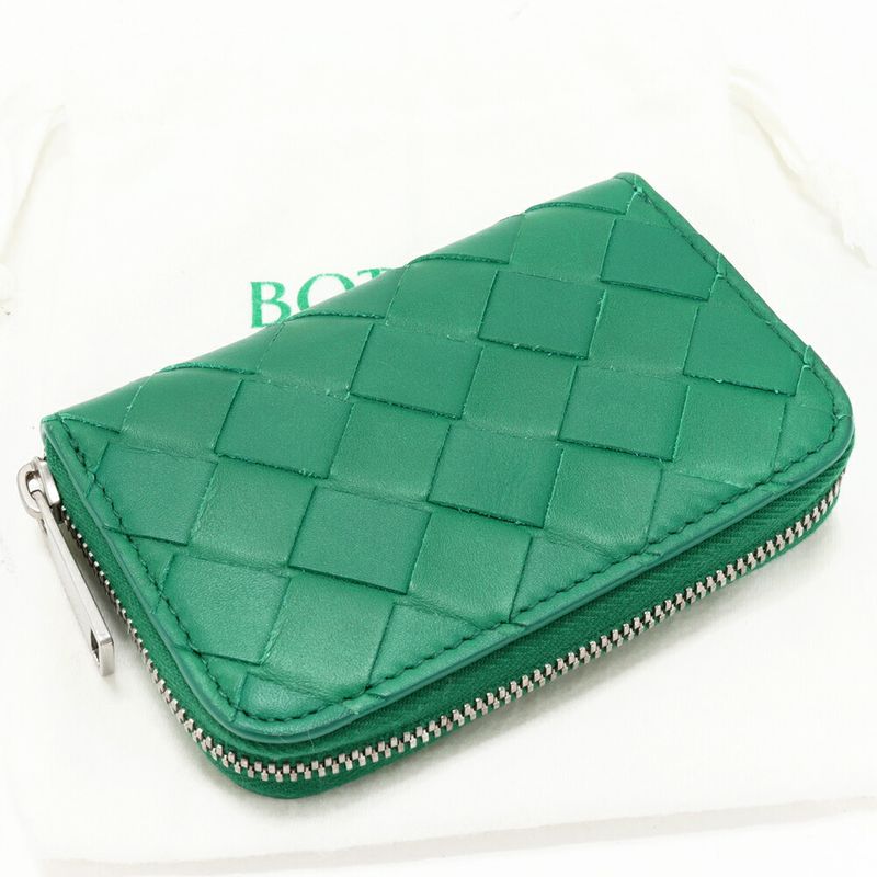 Bottega Veneta Coin Case Intrecciato Calfskin Green