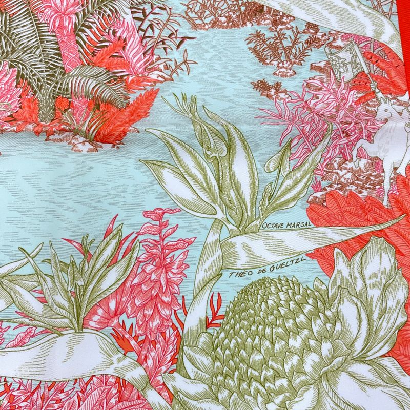 Hermes Carre 90 Faubourg Tropical Faubourg Tropical Multicolor With Box