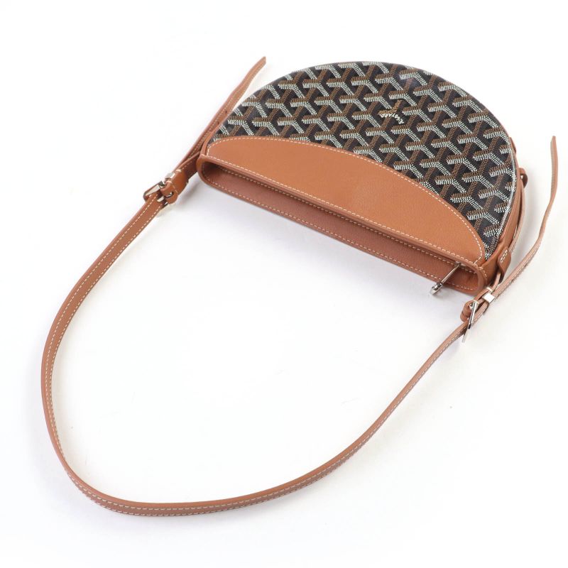 Goyard Hirondelle Shoulder Bag Goyard Din Canvas Logo Allover Design Black