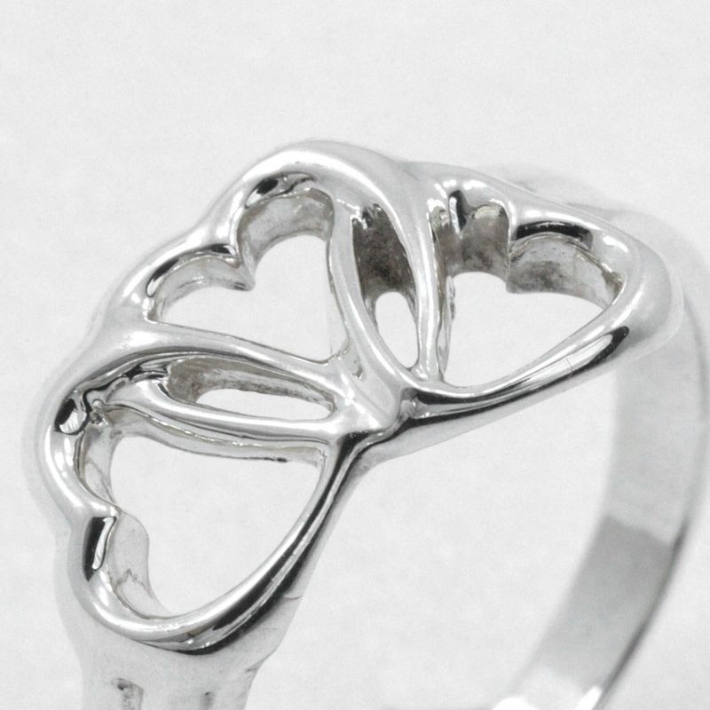 Tiffany & Co Triple Heart Silver 925 Size 12.5 Ladies' 2.9g Ring