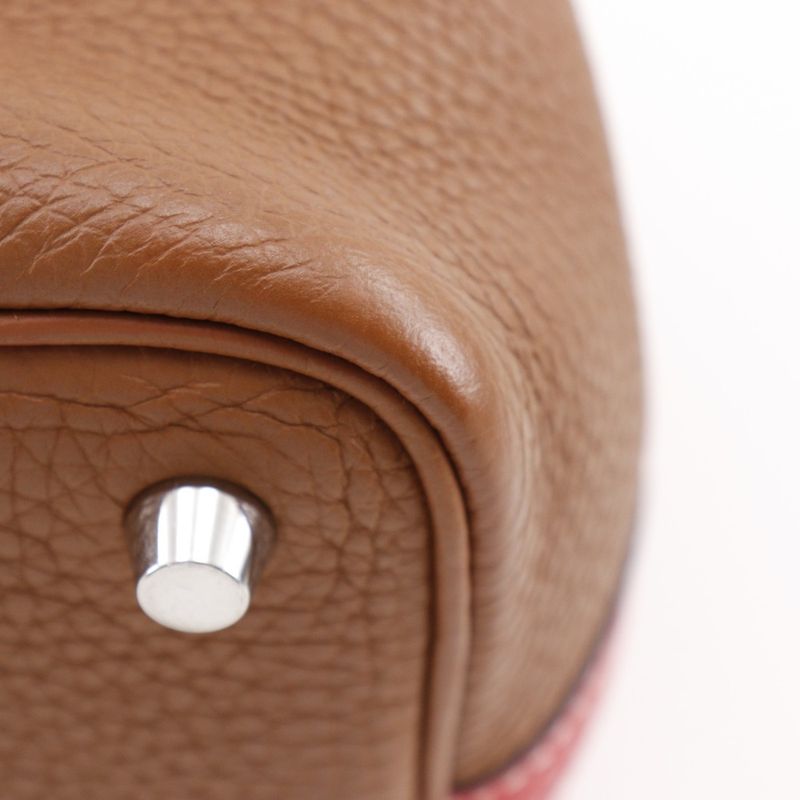 Hermes Picotin Lock Cazac 18PM Bicolor Taurillon Clemence Brown/red D Ladies