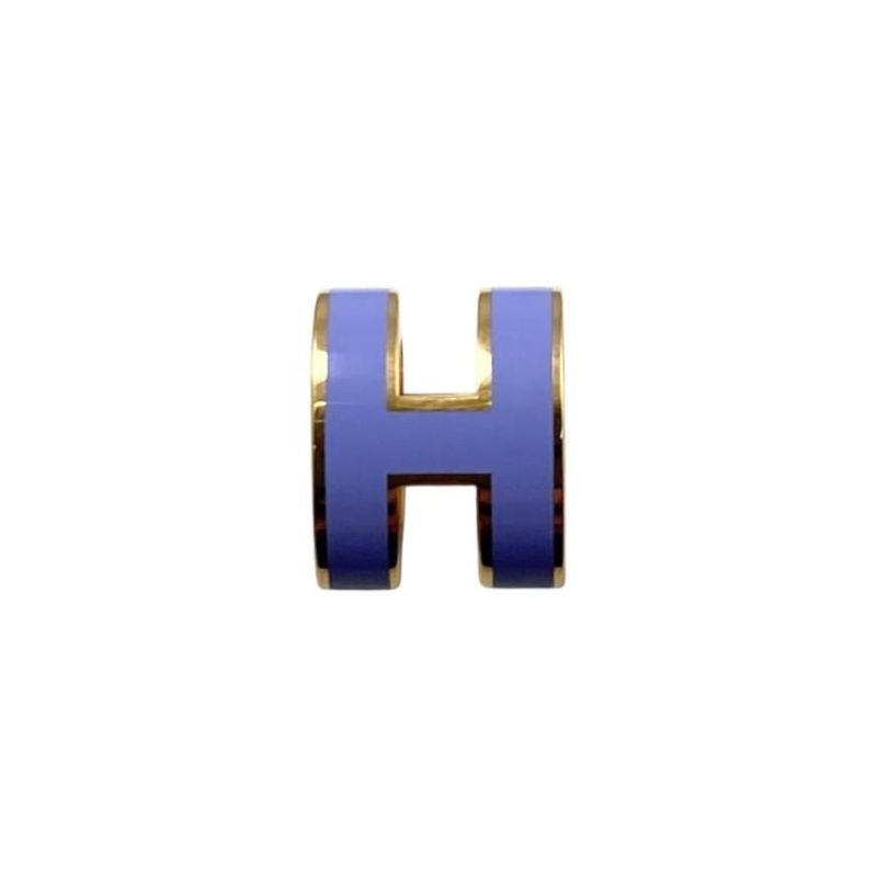 Hermes Earrings Pop Ashe Mini H608002f11 H Logo Lila Purple Gold Boucles