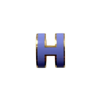 Hermes Earrings Pop Ashe Mini H608002f11 H Logo Lila Purple Gold Boucles