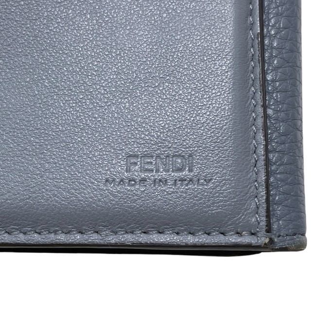 Fendi Fold Wallet Gray Peekaboo 8m0438 Excellent Condition Leather