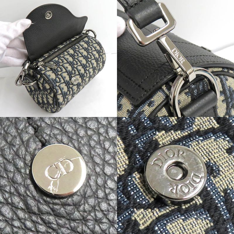 Dior Saddle Lola Mini Bag Oblique 1adp0262yky Black Calfskin Shoulder