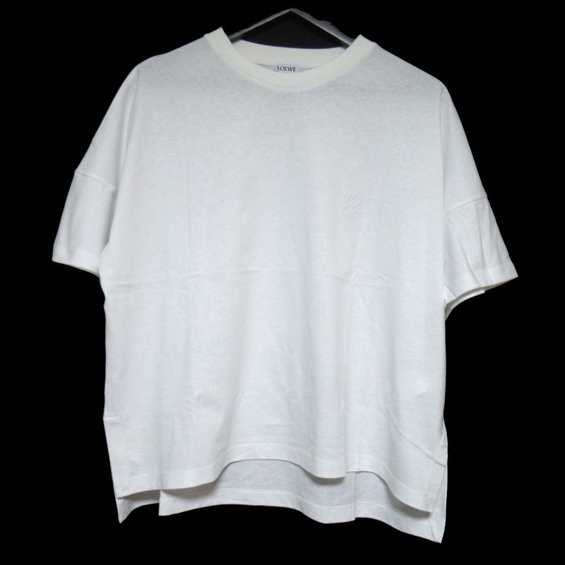 Loewe Anagram Embroidery Short Sleeve Short Sleeve T-Shirt Size L White Ladies