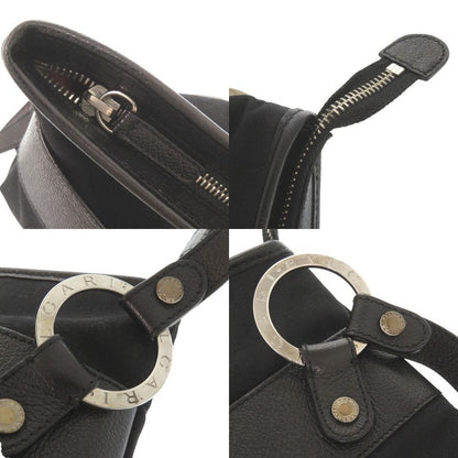 Bulgari Logomania Canvas Leather Black Shoulder Bag Black 0405 Bvlgari Men's