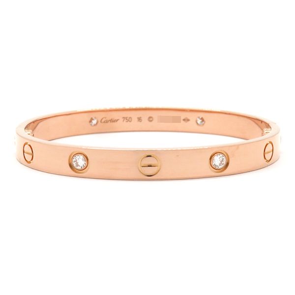 Cartier Bracelet Love Bracelet Half Diamond 4p Diamond 18k Pink Gold Diamond