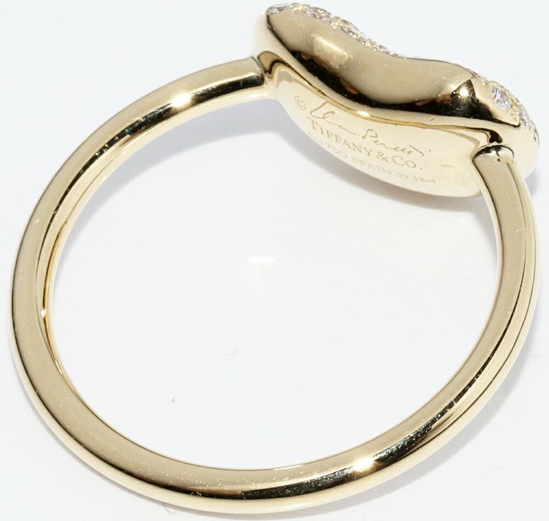 Tiffany & Co Ring 18K Yellow Gold With Diamonds 038ct Elsa Peretti Bean Design