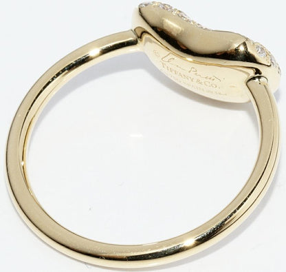 Tiffany & Co Ring 18K Yellow Gold With Diamonds 038ct Elsa Peretti Bean Design