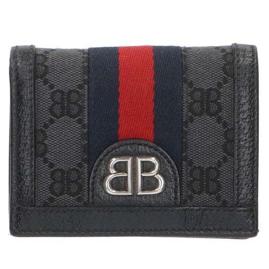 Balenciaga 680385 Sherry Line BB Logo Allover Bifold Wallet For Men