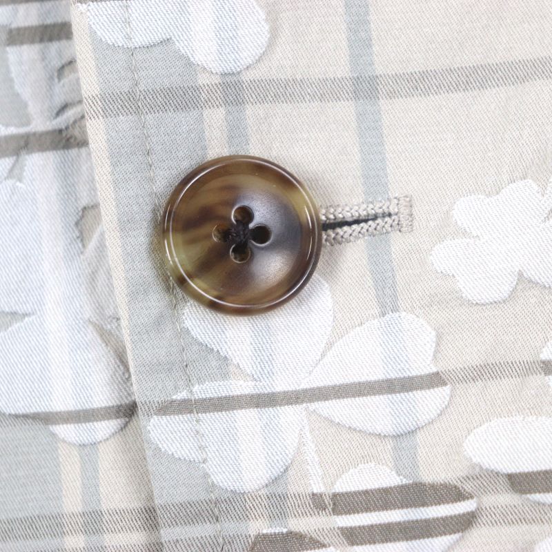  Hermes Clover Checked Single Cotton Jacket Ancon Tailored Jacket Beige 50