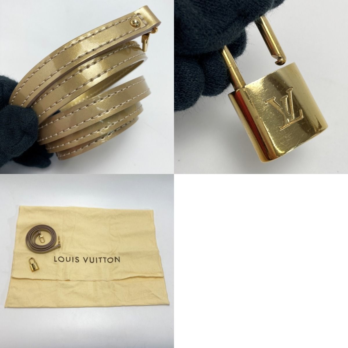 Louis Vuitton Vernis Alma BB Handbag M91752 Beige Poodle Shoulder Bag 2way