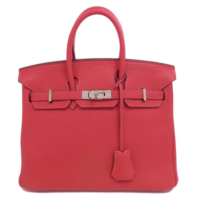 Hermes Birkin 25 Rose Jaipur Silver Hardware Handbag Taurillon Women