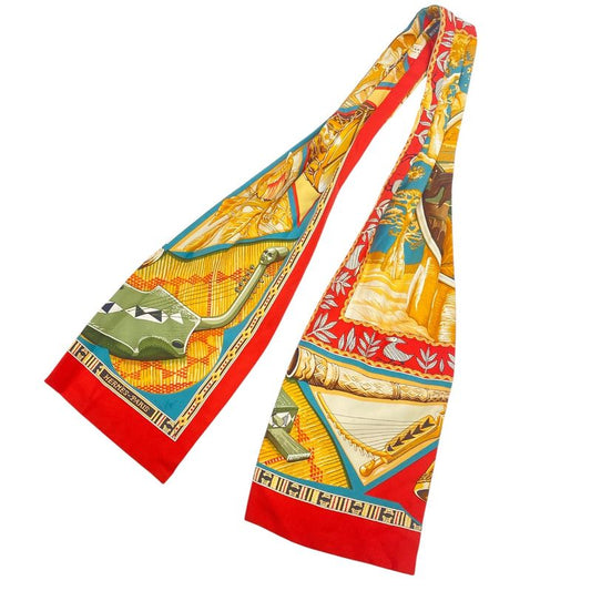 Hermes Carré 90 Scarf 100% Silk Au Son Du Tam To The Sound Of Tam Red
