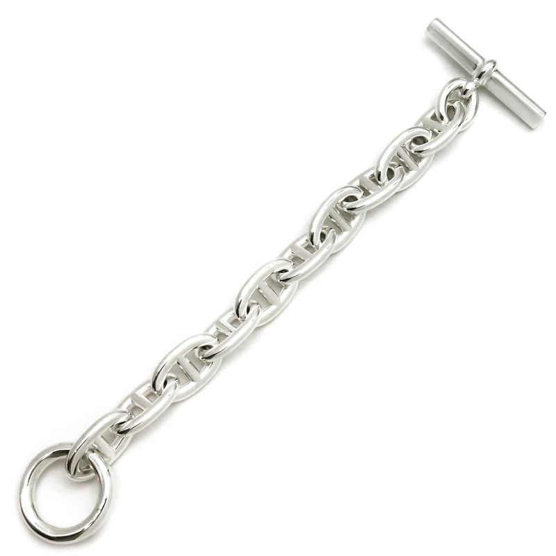 Hermes Bracelet Chaine D'ancre TGM Silver 925 Silver 10 Frames Star Ring Silver
