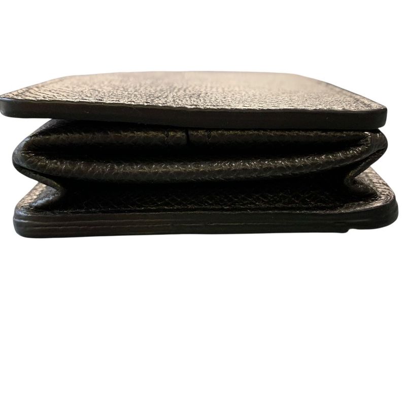 2718 Louis Vuitton Coin Purse LV Logo Embossed Black Snap Button Compact Wallet
