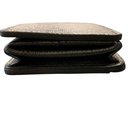 2718 Louis Vuitton Coin Purse LV Logo Embossed Black Snap Button Compact Wallet