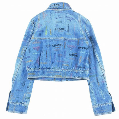 Chanel Coco Chanel 22p Logo Print Coco Mark Denim Jacket G Jean Outerwear
