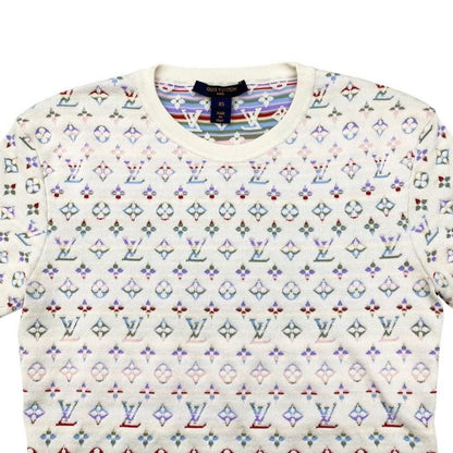 Louis Vuitton Short Sleeve Sweater Logo Monogram Knit Rw222b Tt9 Fnks99 XS Size