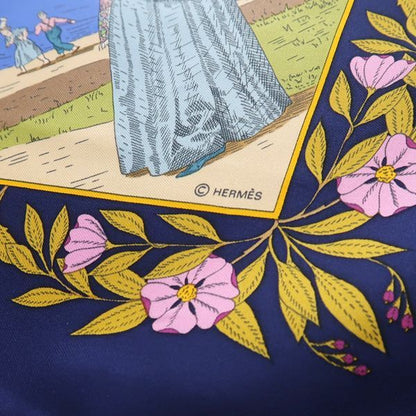 Hermes Carre 90 Costumes DES Departements Department Costume Navy Scarf Silk