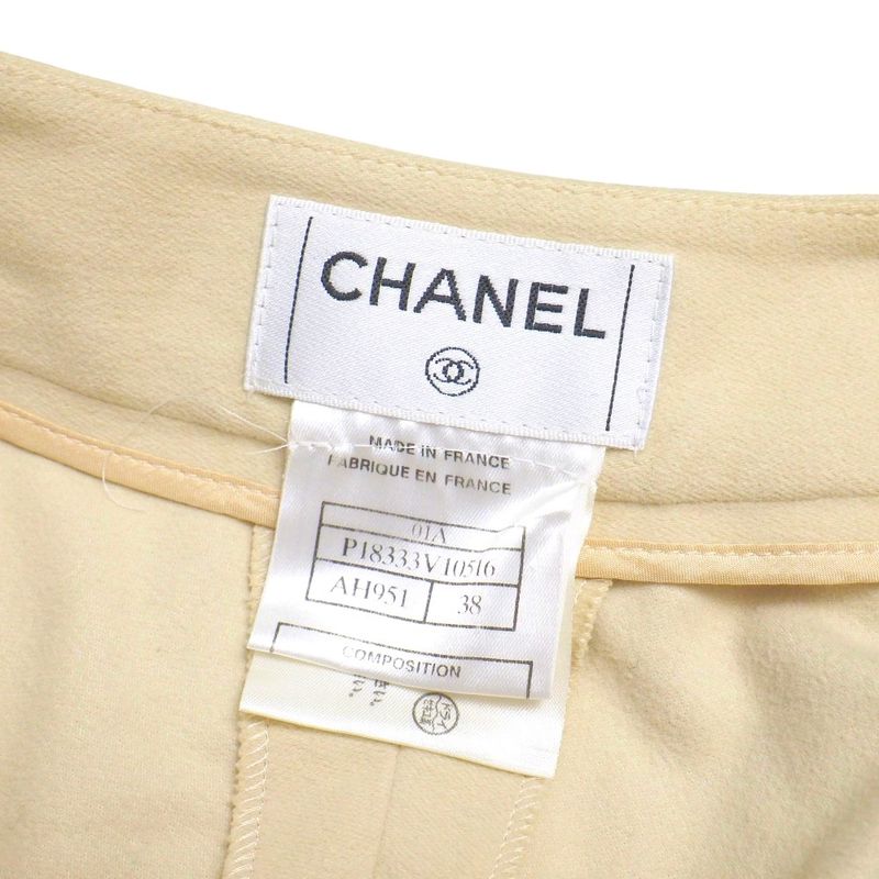 Chanel Pants Size 38 01A Coco Button CC Button Stretch Tapered Pants 20251008
