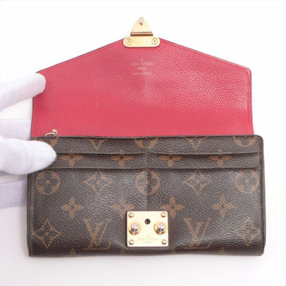 Louis Vuitton Monogram Portefeuille-pallas Long Wallet M58414 Red × Brown Made