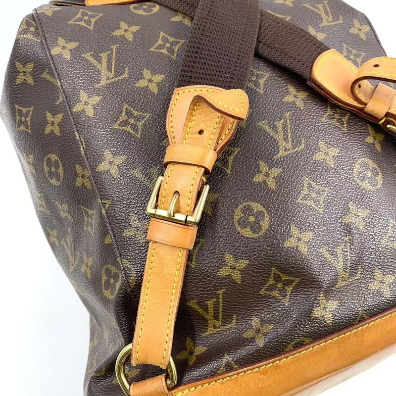 Louis Vuitton Montsourisgm Monogram Leather × PVC Brown Backpack Gold M51135