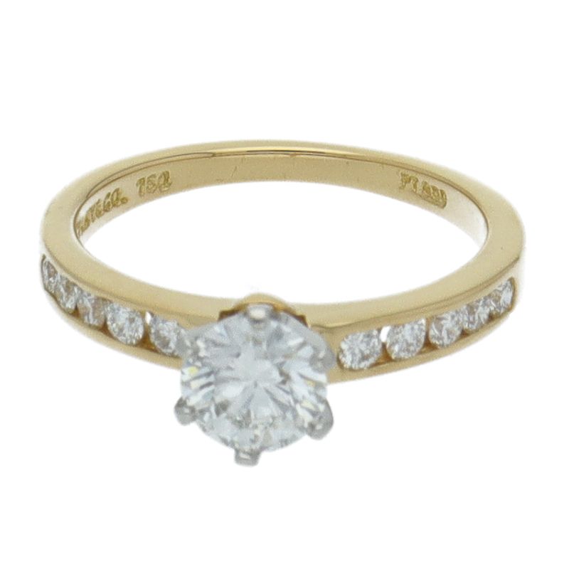 Tiffany & Co Solitaire Diamond Ring D:0.62ct(#10) 18k Yellow Gold Ladies