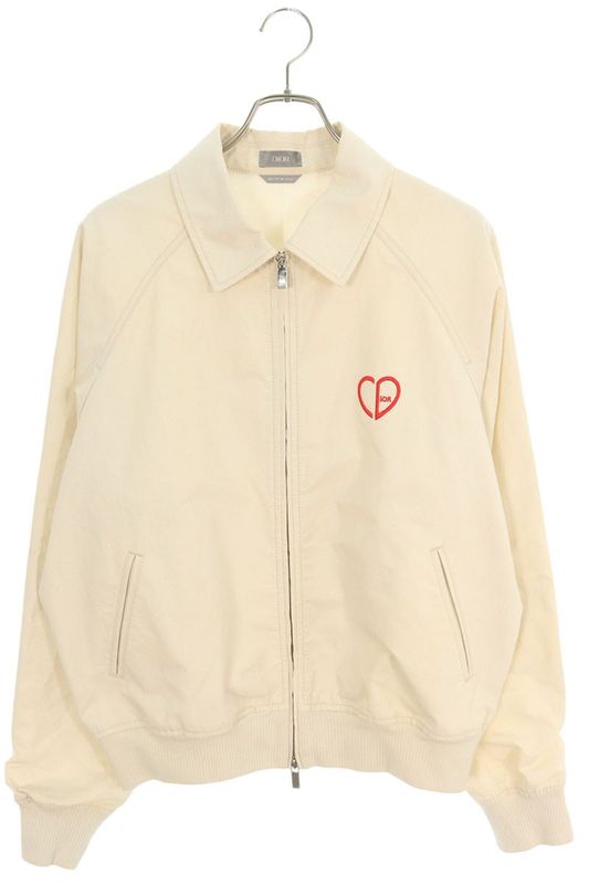 Dior 493d486a384x Heart Logo Embroidered Zip-up Cotton Blouson Men 52