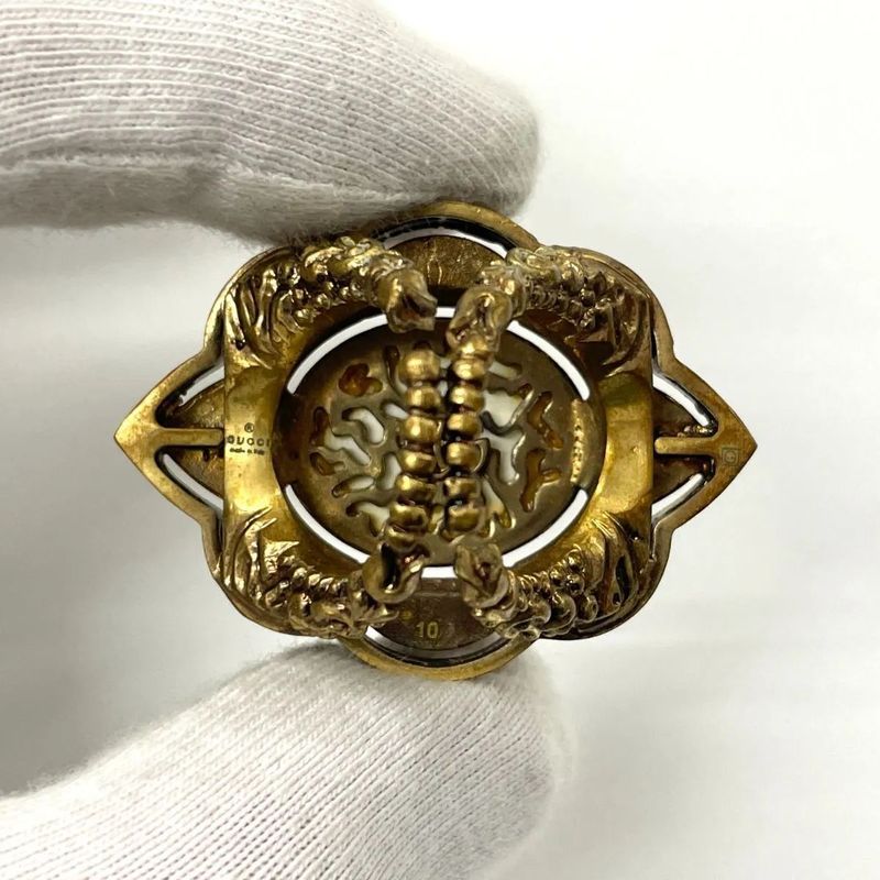 Gucci Michele Period GP × Faux Pearl Flower Ring 10 (actual Size 8) Rings