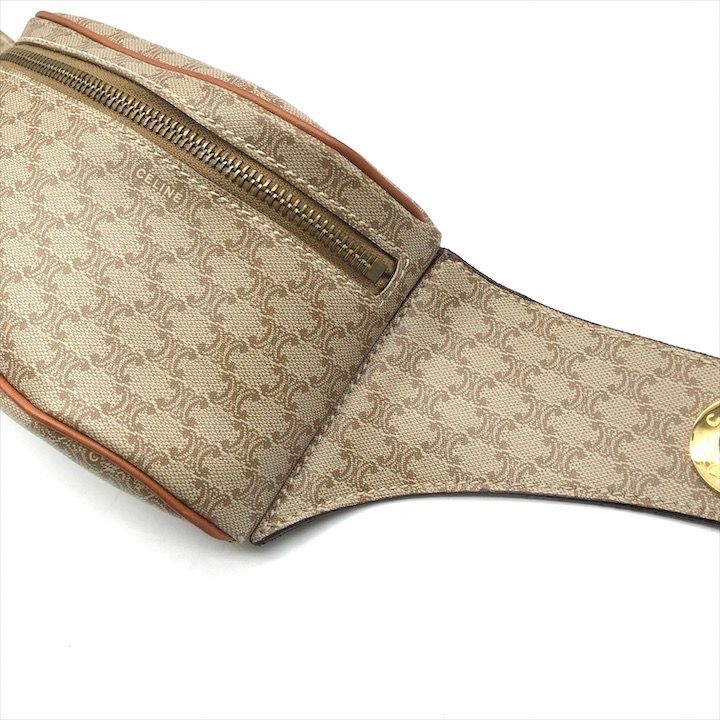 Celine Macadam Triomphe Waist Pouch Belt Bag Beige