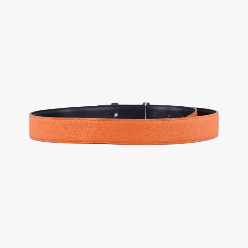 Hermes Vintage H Orange Leather M 85 CO