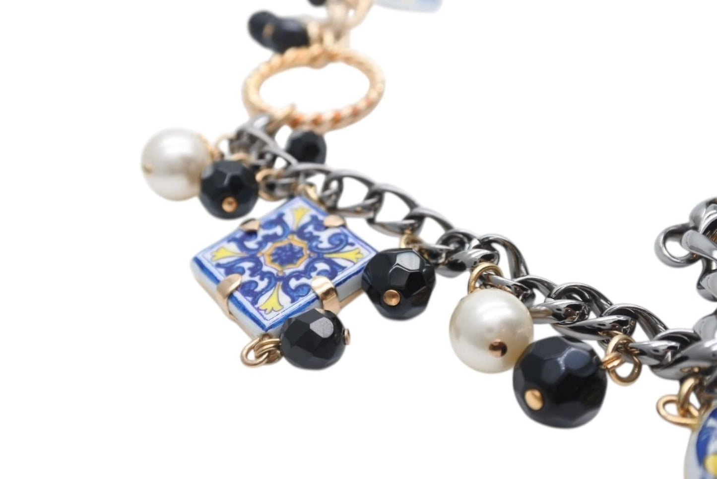 Dolce & Gabbana Necklace Mexican Tile Style Brass Terracotta — view 6