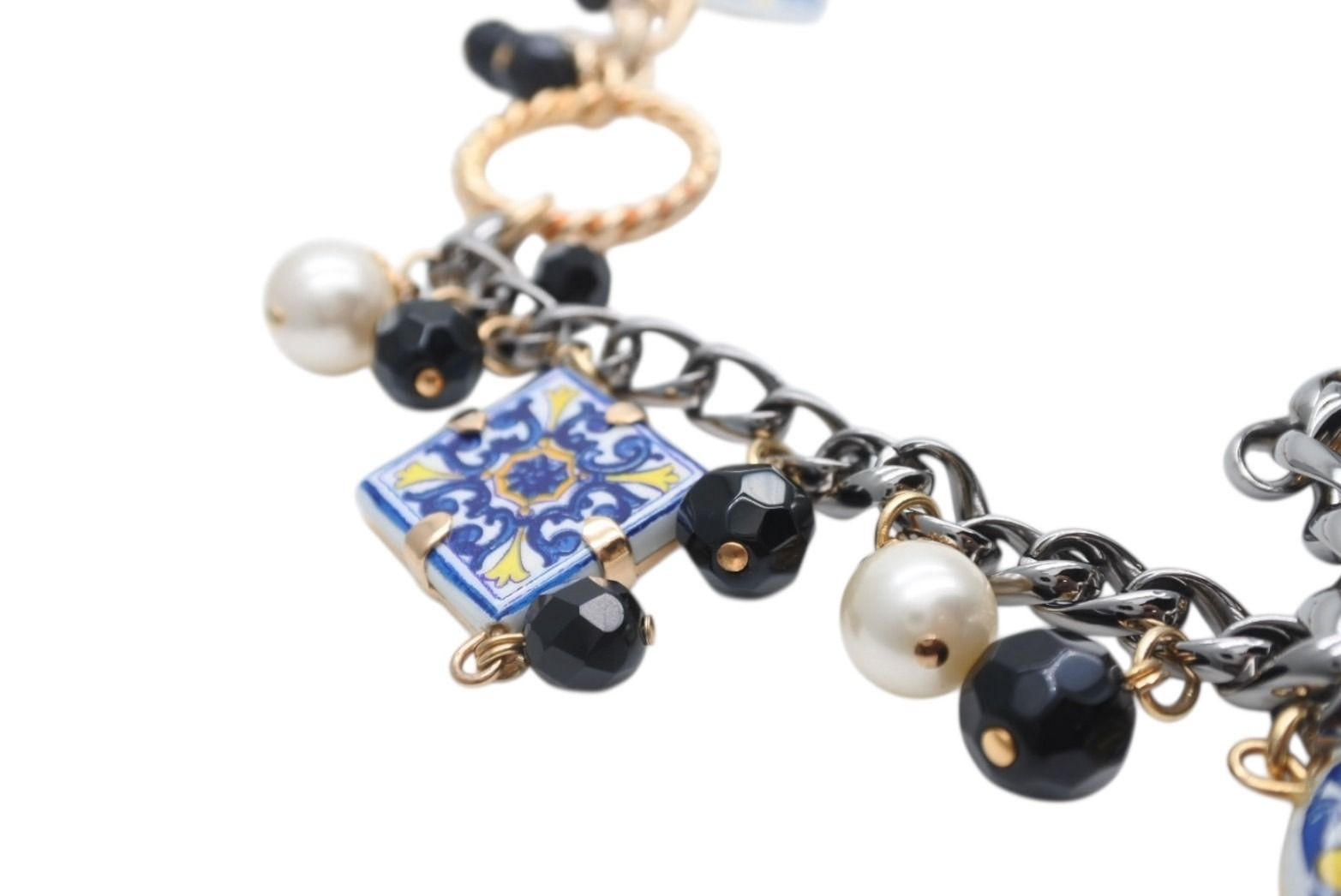 Dolce & Gabbana Necklace Mexican Tile Style Brass Terracotta — view 6