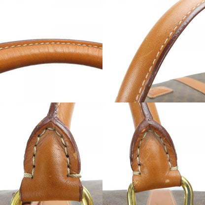 Celine Boston Bag Macadam PVC Leather Brown Gold Hardware Travel Hardware