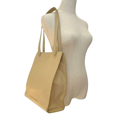 Chanel Logo Leather Women's Shoulder Bag