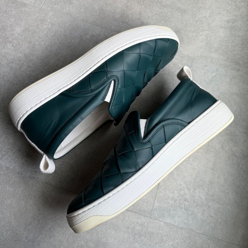 Bottega Veneta Maxi Intrecciato Sneakers Slip-on Leather Men 44 29cm (11.42in)