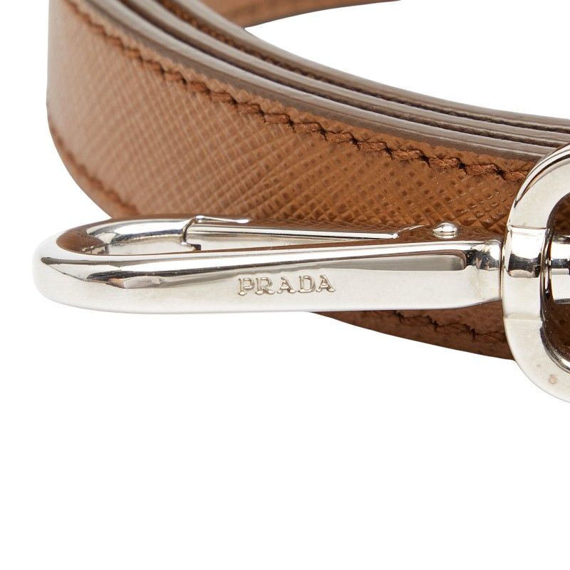 Prada Brown Silver Leather Women's Prada