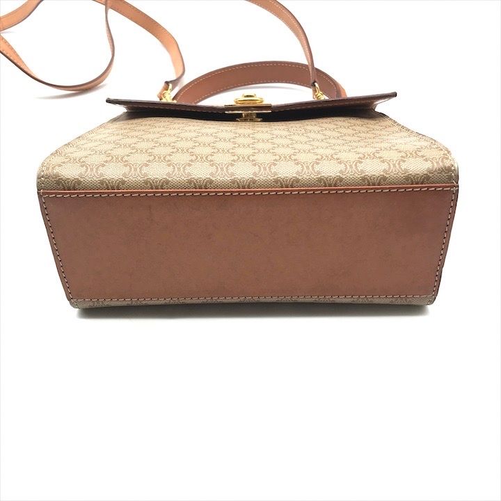 Celine Macadam Triomphe Circle 2-Way Bag Beige