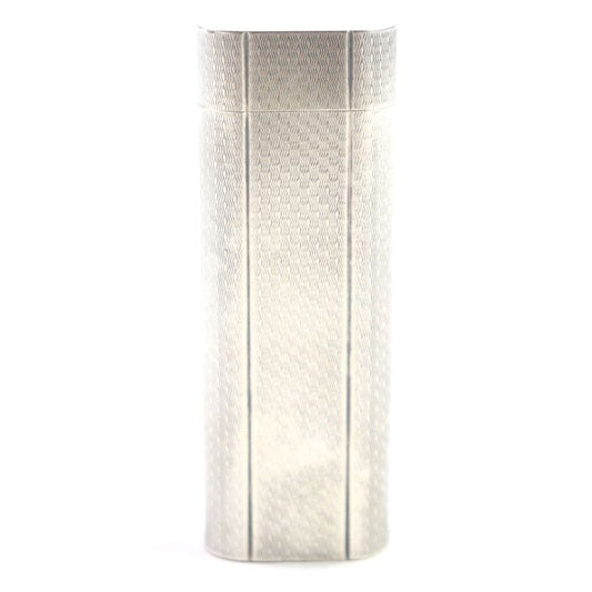 Cartier Oval All-over Roller Type Gas Lighter Silver Men's Ignition Confirmed