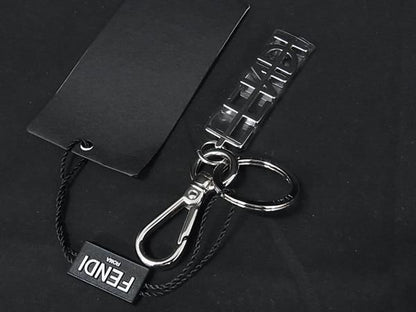 Fendi Key Holder Key Ring Bag Charm Women's Men's Silver Fr1695