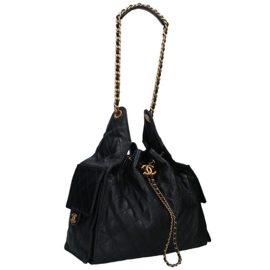 Chanel 25 Medium Coco Mark Caviar Skin Large Shoulder Bag Men's