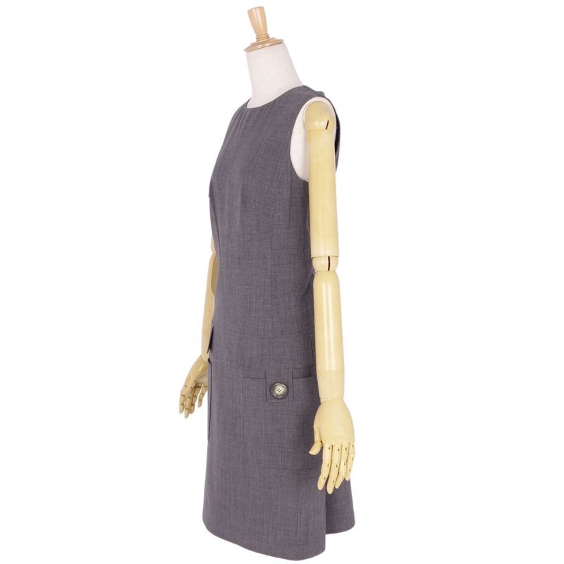 Celine Dress Sleeveless Wool Gabardine Top Women's Made In France 36(S Equivalen