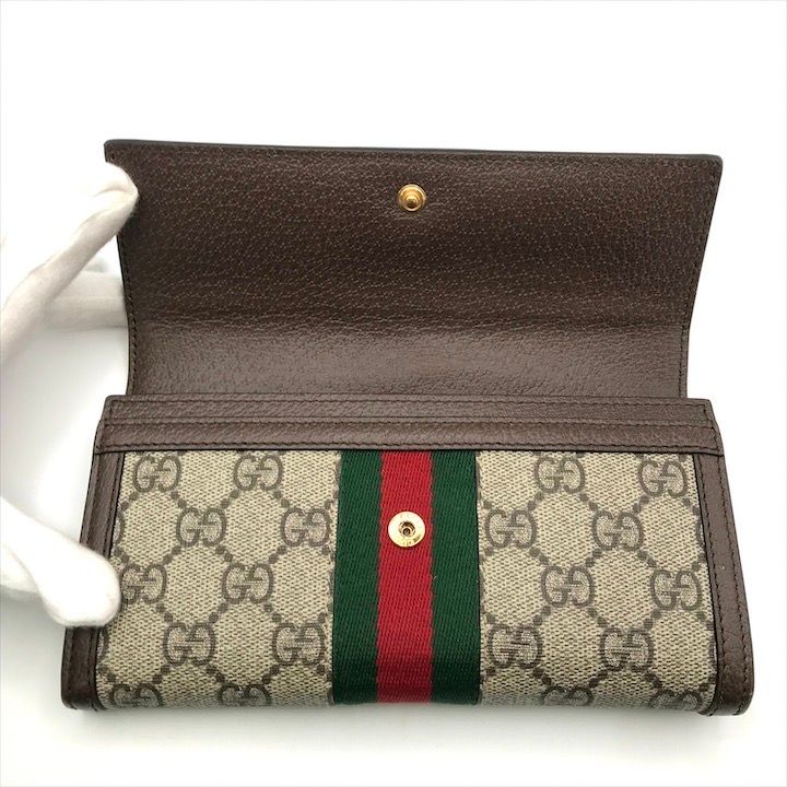 Gucci Ophidia GG Continental Wallet Leather Brown