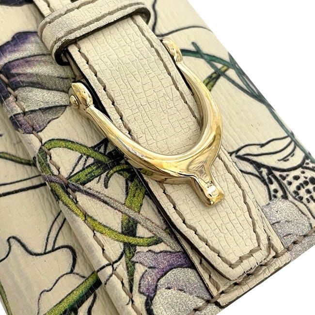 Gucci 6ring Key Case Cream White Green Flora Nice