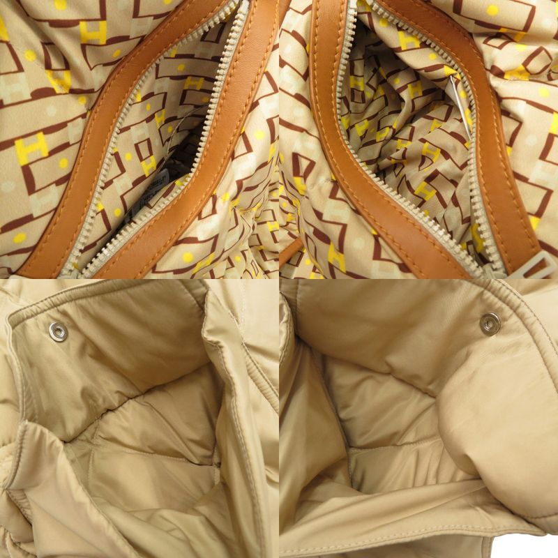 Hermes Reversible Long Down Jacket With Belt Leather Patch H Logo Allover Serie